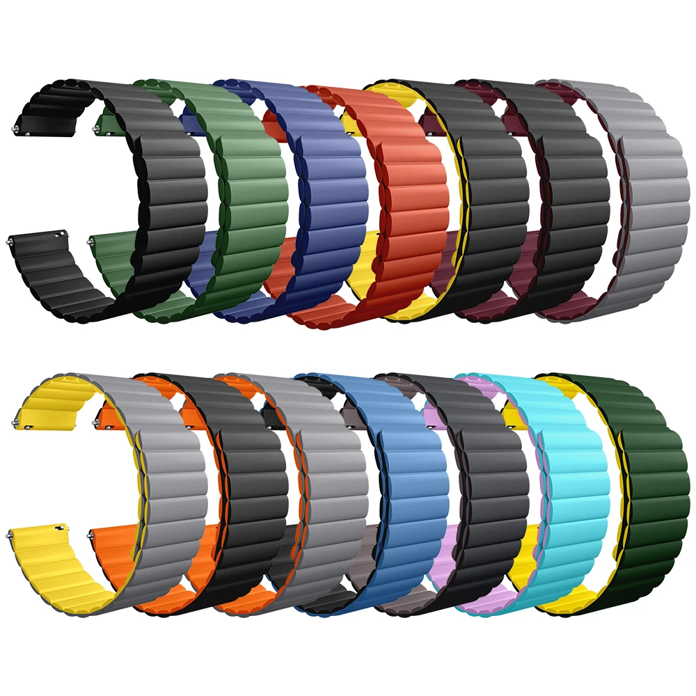 RYB 20mm Replacement Silicone Magnetic Watch Band Strap For Samsung Smart Watch Bracelet