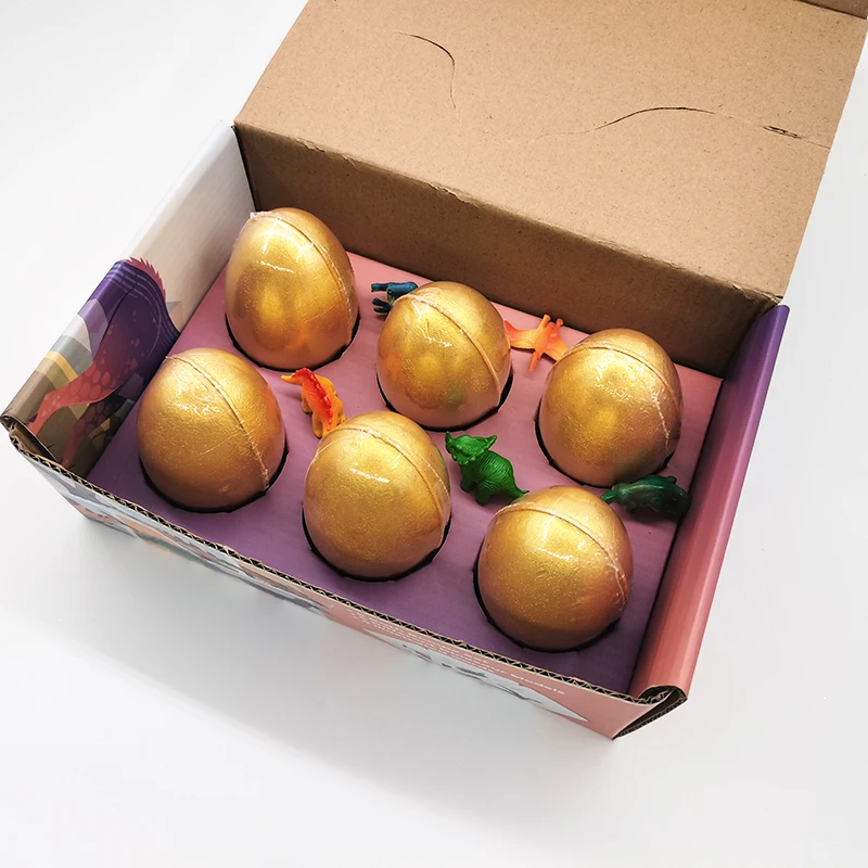 
custom dinosaur egg diy pack of 6 bath bombs organic forms for bath bombs pet bath bomb with toys inside 