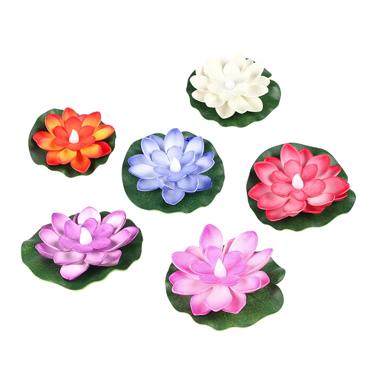 Плавающая свеча беспламенная праздничная лампа Светодиодная лотоса