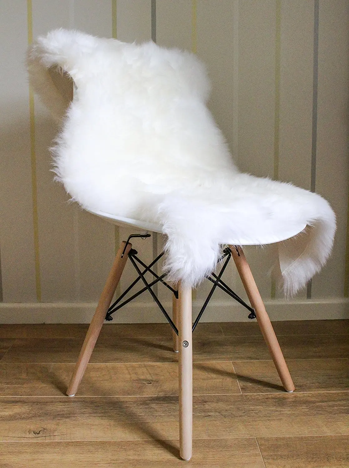 Modern luxury shaggy soft non slip faux fur bedside chair mat living room floor rug