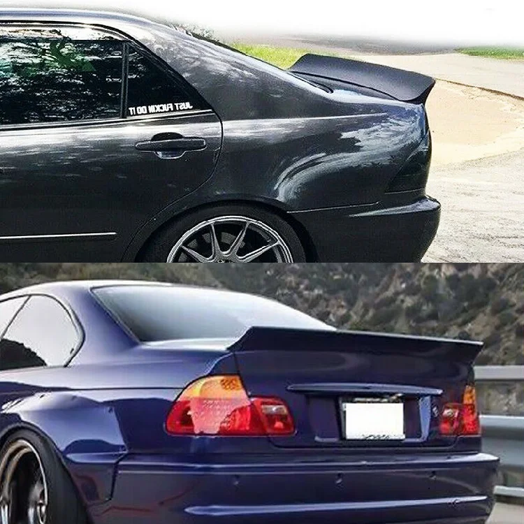 Gmax Car Auto Body Systems Parts Black  Rear Spoiler Body Kit Fit for BMW 3 Series E46 1998-2006 Back Trunk Tail Lip Spoiler
