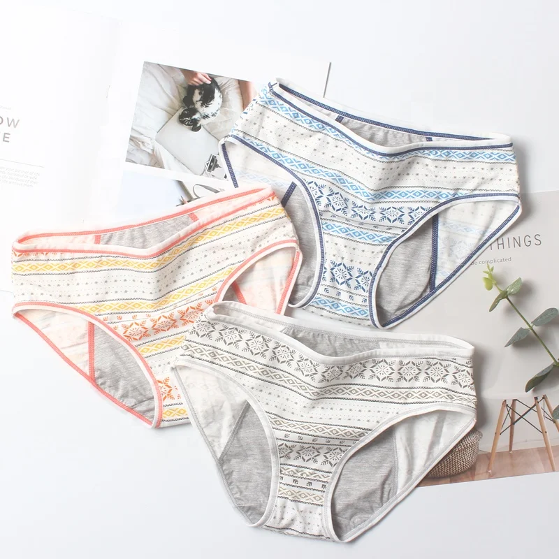 
Wholesale new design geometry printed ladies menstrual panties 