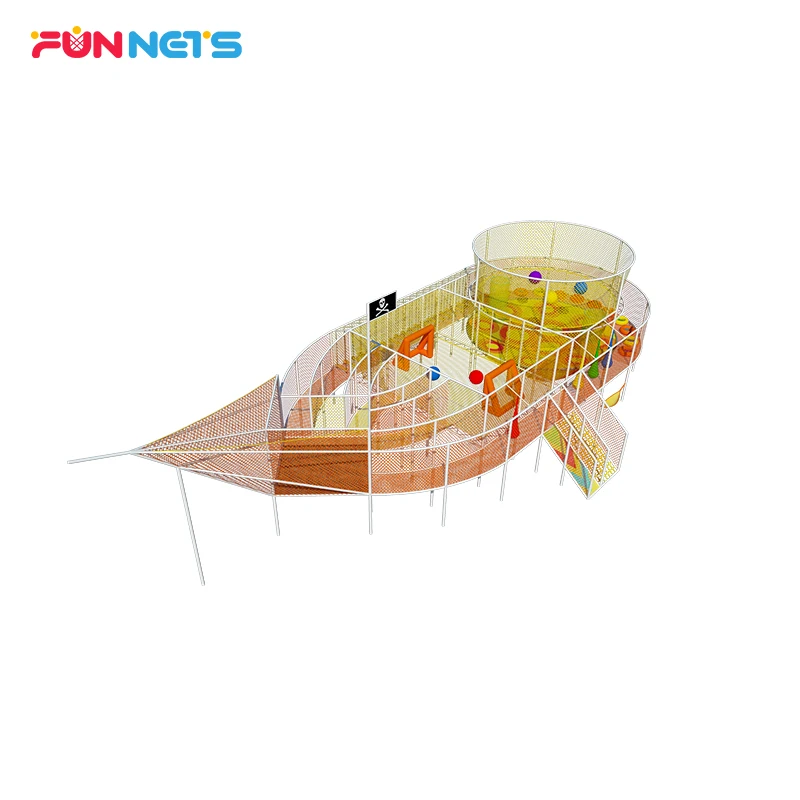Детский воздушный канат-лабиринт для игр на открытом воздухе