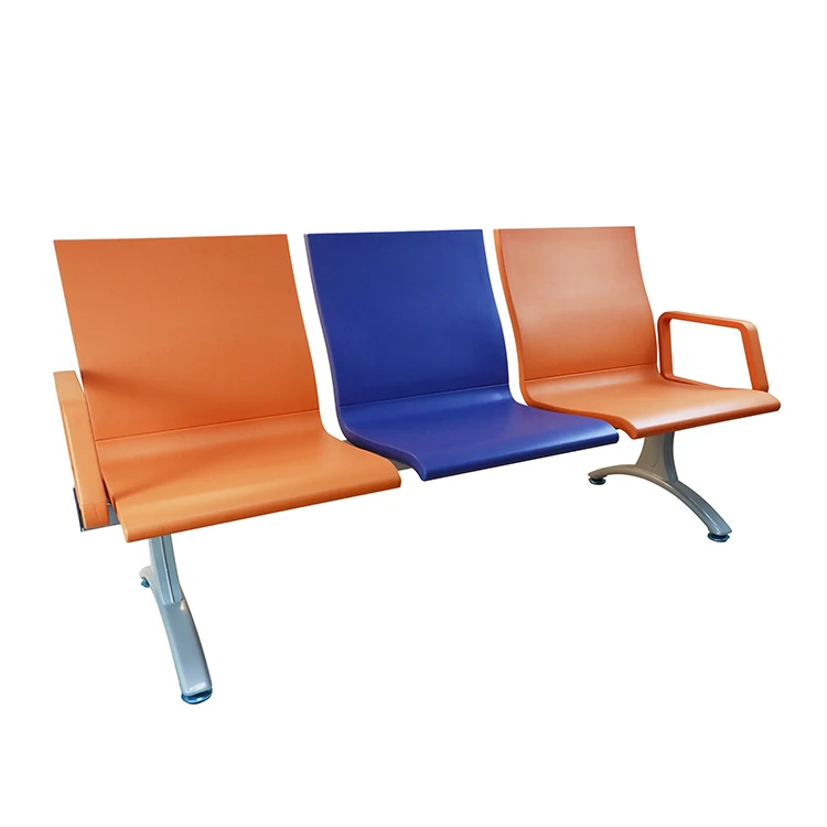 High Quality Custom Leather Metal Furniture Beauty Salon 3-Seater Reception Hospital Airport Waiting Room Chairs