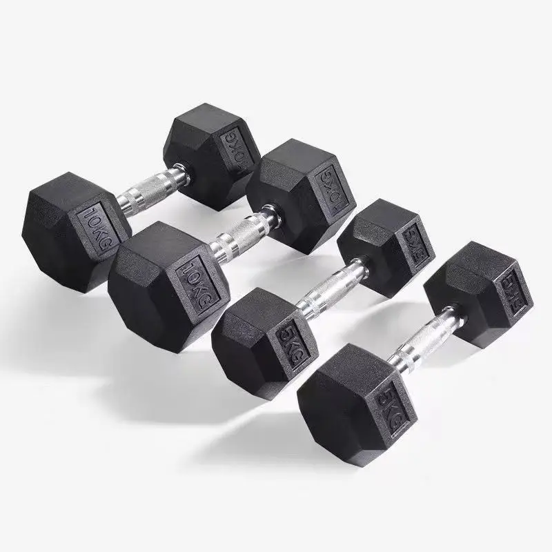 Wholesale rubber hex dumbbells 7.5 10 12.5 15 20 25 kg weight dumbell for bodybuilding