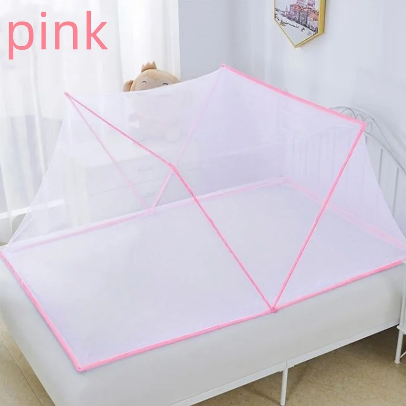 China Supplier High Quality Folding Mosquito Net Adults Foldable Mosquito Netting Round Top Fabric Mesh for Double Bed Net
