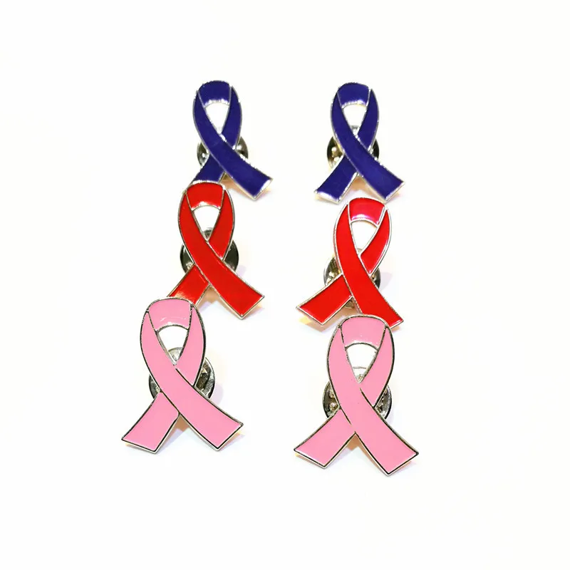 Custom October We Wear Pink Pins metal iron stamping soft enamel breast cancer awareness pink ribbon badge
