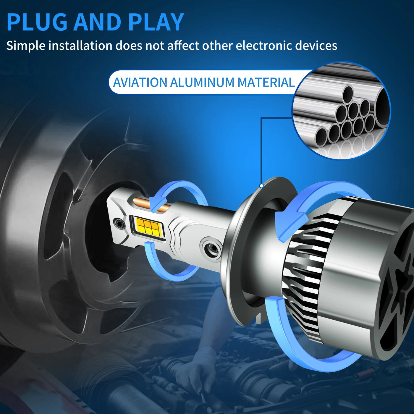 3 Color 12V Cars Led Headlights Bulb H7 Auto Lighting High Power Headlight Led Head Lamp Fog Light Canbus 110W Led Head Lamp