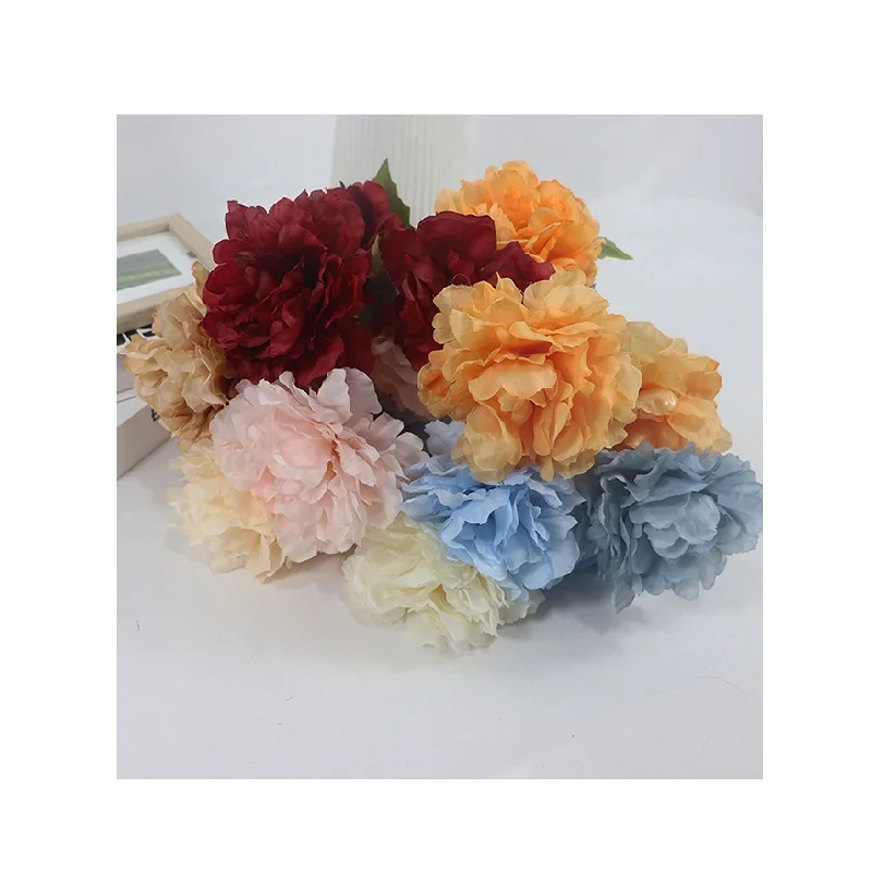 
Wholesale 65CM New Handmade Three Head Big Peony Hibiscus High Quality Silk Cloth Hibiscus Flowers 