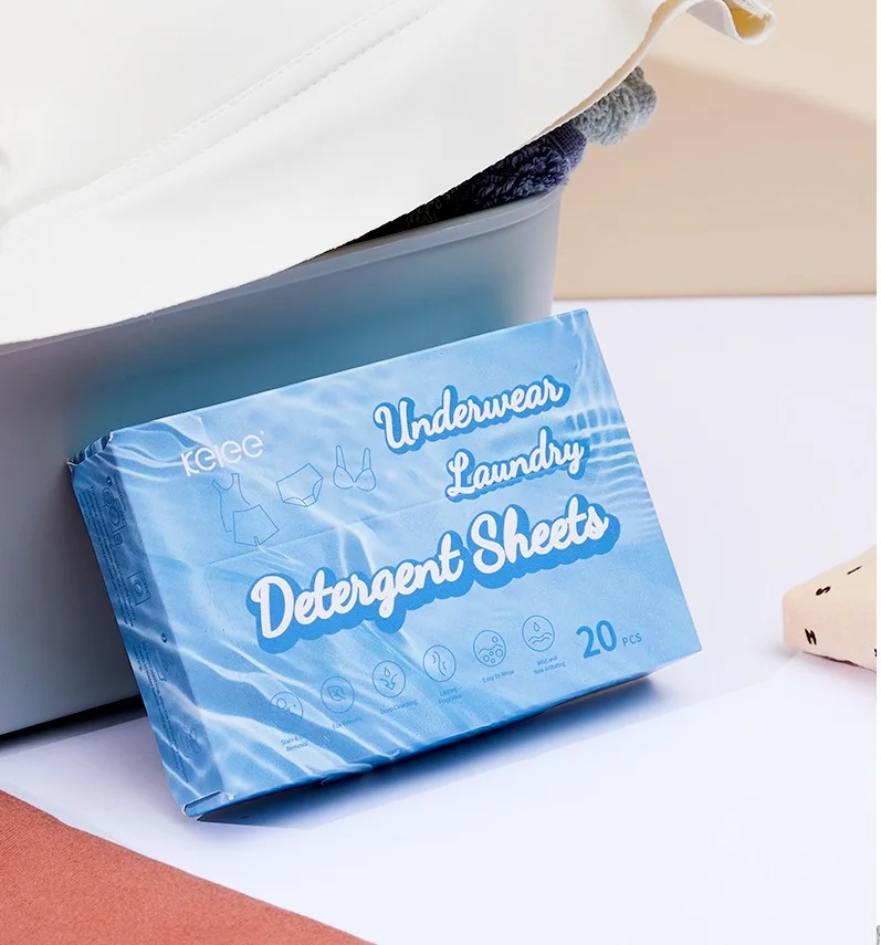 KELEE Biodegradable Underwear Laundry Tablets Detergent Sheet Eco Friendly Cloth Laundry Detergent Strips