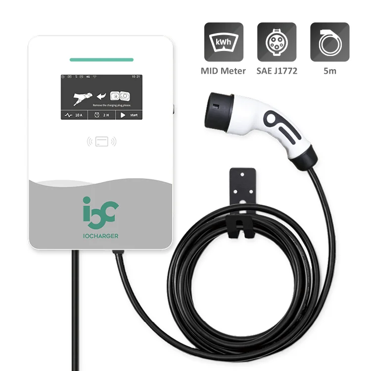 level 2 50A  AC EV car charger station with SAE J1772 connector RFID wallbox 11kw OCPP 7KW