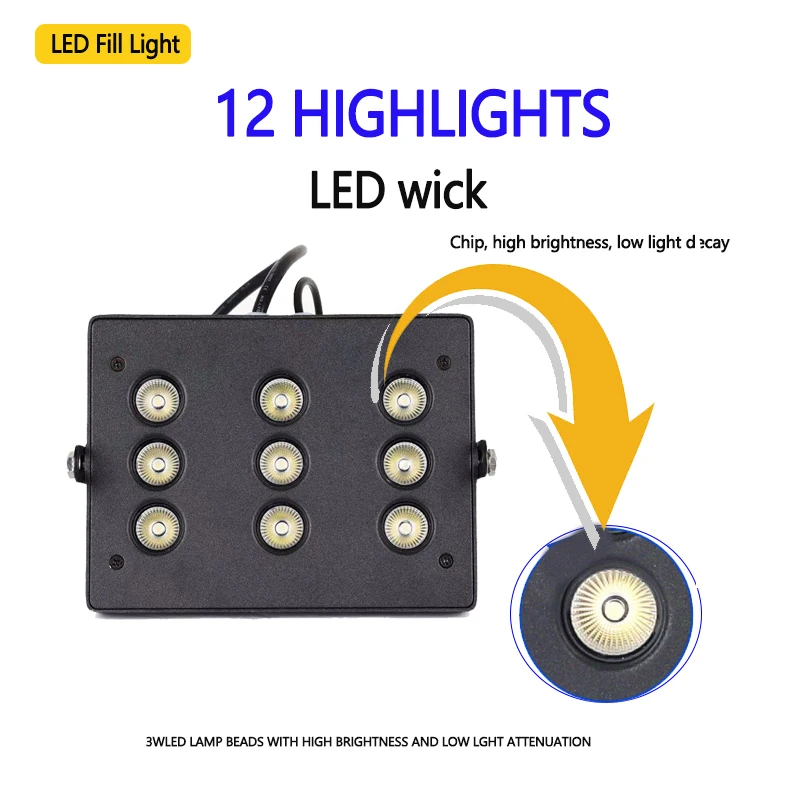 Outdoor LED Fill Light IP65 Rated Aluminum Flood Lights for License Plate Recognition Parking Lot Security Monitoring on Road