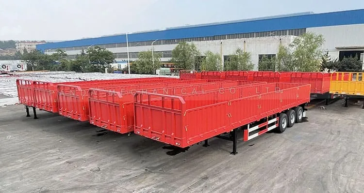 Triaxle 60 Tone Dropside Boards Trailer Side Wall Fence Truck Trailers Sidewall Semitrailer Steel Panda Semi-trailer 40-60T