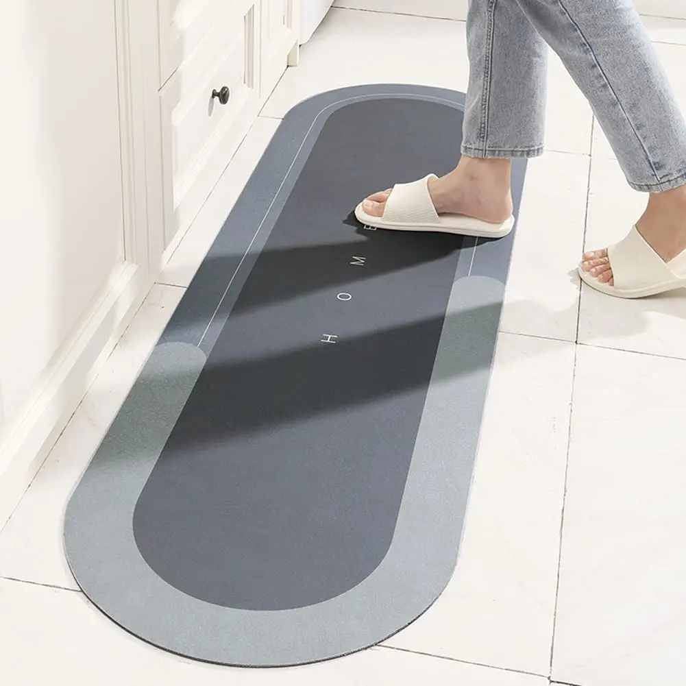 Super Absorbent Bath Mat Absorbent Quick Drying Floor Mat Anti-Slip Doormat Carpet diatomite bath mat
