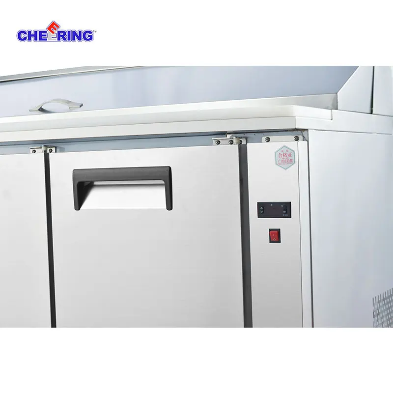 Commercial Restaurant Kitchen Equipment Pizza Prep Table Refrigerated Pizza Counter