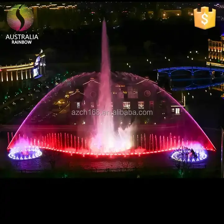 Free Customized Design Outdoor Artificial Pool Colorful LED Light Water Dancing Music Fountain For Garden Decoration