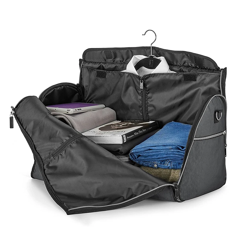 2 in 1 Custom Logo Waterproof Garment Duffle Bag Travel Portable Suit Bag Carrier