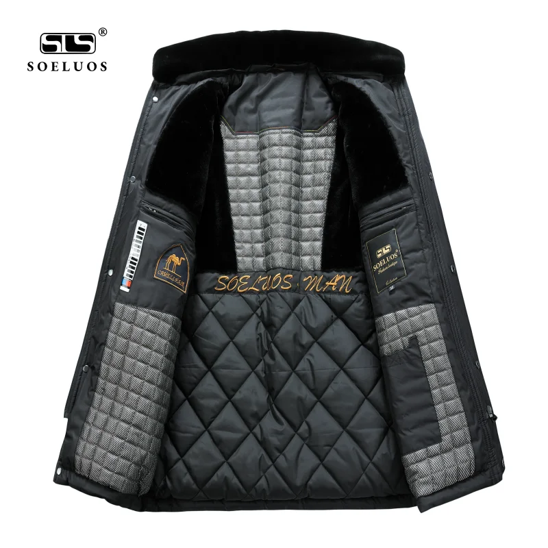 Hot Selling EU Size Long Quilted Padding Puffer Wind Breaker Jacket Winter Overcoat With Fur Collar