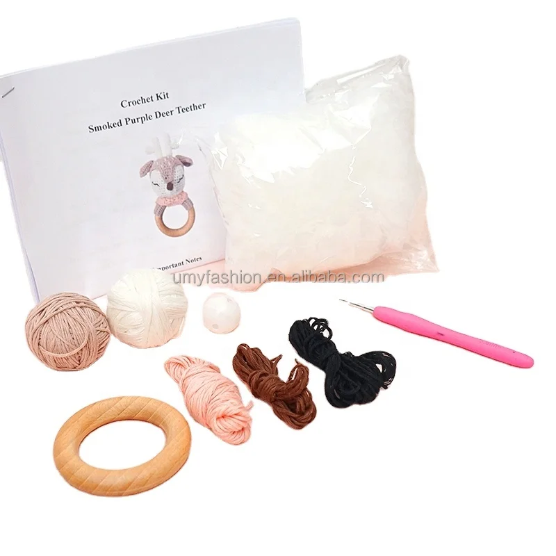 Handmade Needle Kit DIY Deer Crochet Dolls Stuffed Animals  Knitted Crochet Cute Stylish Toy for Kids
