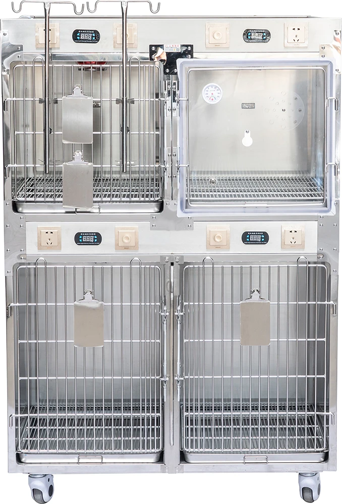 Veterinary dog cat cage bank stainless steel modular cage banks