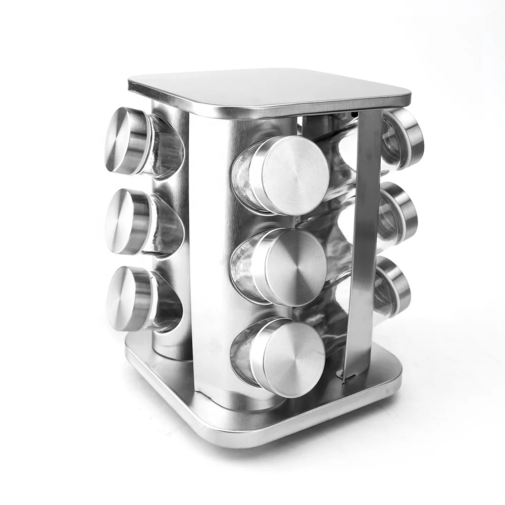 Multi-function Kitchen Organize Storage 360 Degree Rotational Seasoning Organizer Rotating Spice Rack with Bottle Jars