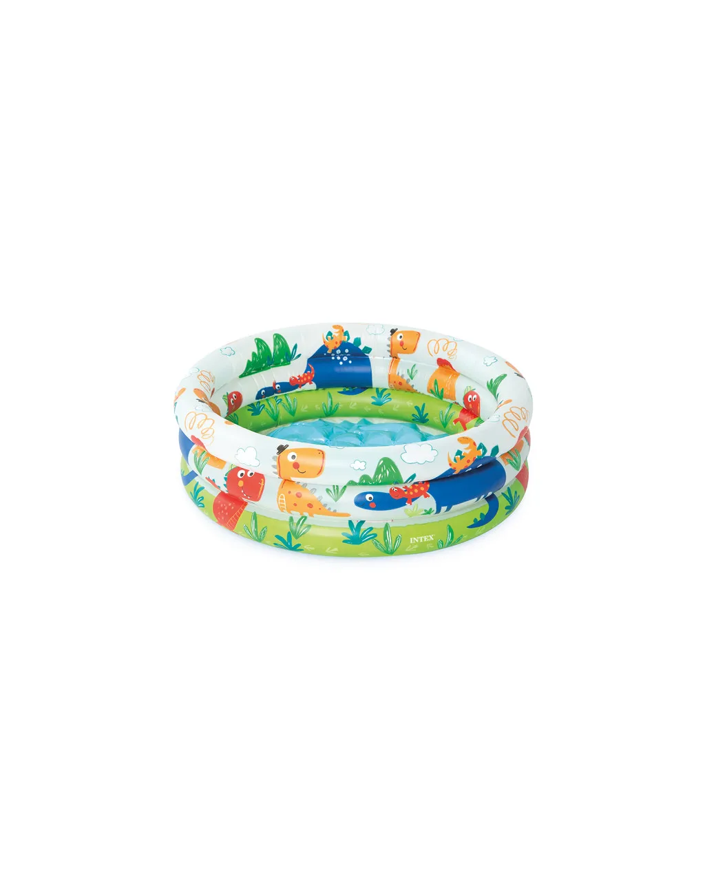 INTEX 57106 Inflatable Plastic Dinosaur 3-Ring Baby Above Ground Pool