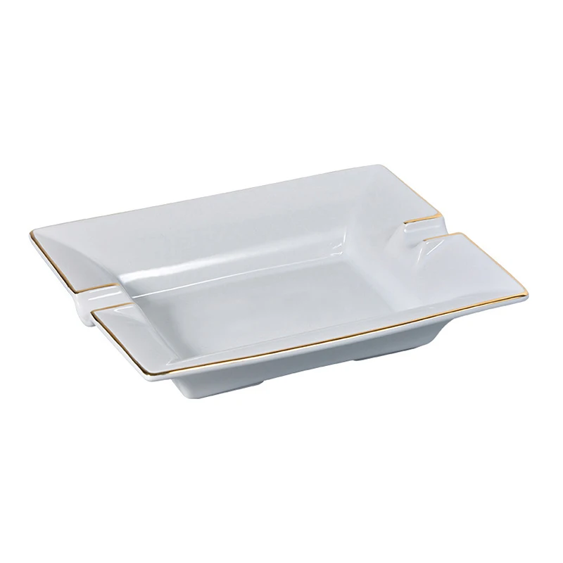 Luxury Vintage Smoking Accessories Black Gold Cigar Ashtray Ceramic