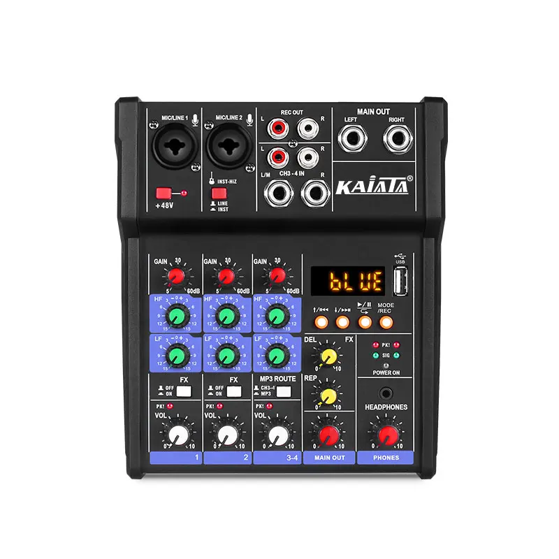 KAIKA G4 -5 Mini 2-channel stereo console digital Mixer USB interface 48V phantom power supply