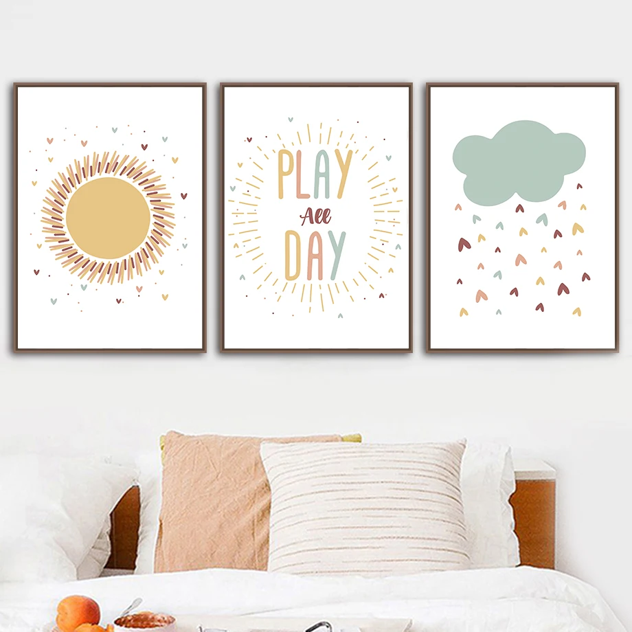 Kids Room Decor Nordic Posters And Prints Nursery Wall Art Canvas Painting