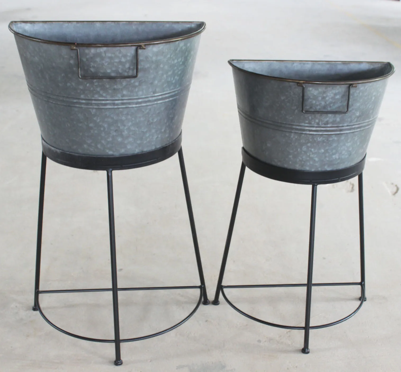 Galvanized Planters Flowers Decorative Round Garden Copper Metal Bucket Plant Pot Ice Bucket