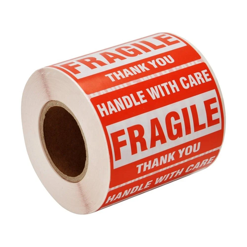 Fragile Stickers 2' x 3' Fragile label sticker - Handle with Care - Thank You Shipping Labels Stickers 500 Labels/Roll