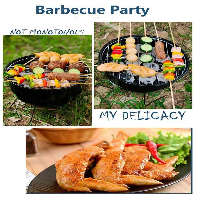 China Factory Hot Barbecue Accessories Round Carbon Grill Camping Outdoor Mini Charcoal Grill
