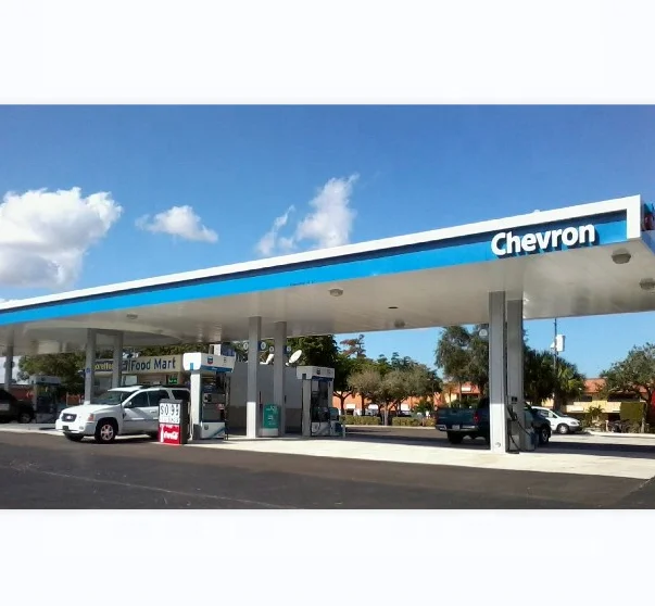 High Quality Steel Space Frame Gas Station/Petrol Station Canopy Construction