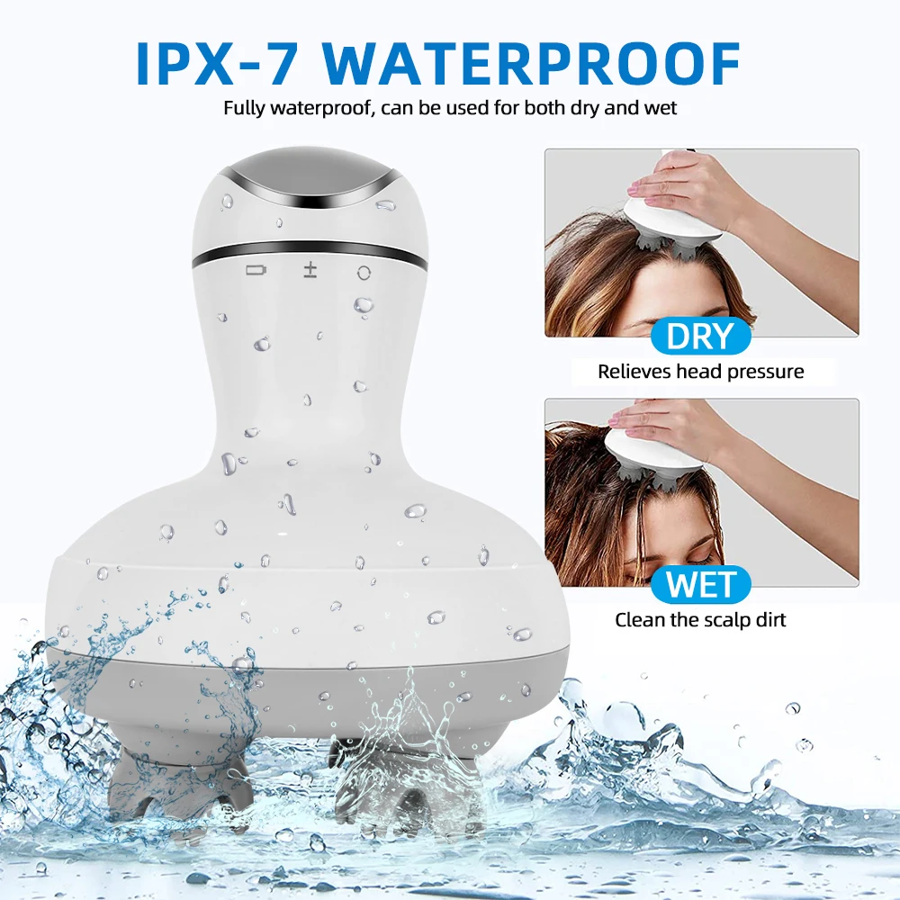 Electronic Shampoo Brush Silicon Head Scalp Massage Devices Scalp Massager