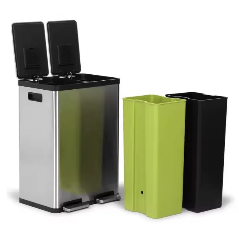 Smart Double Standing Home Kitchen Waste Bins for Garbage Sorting
