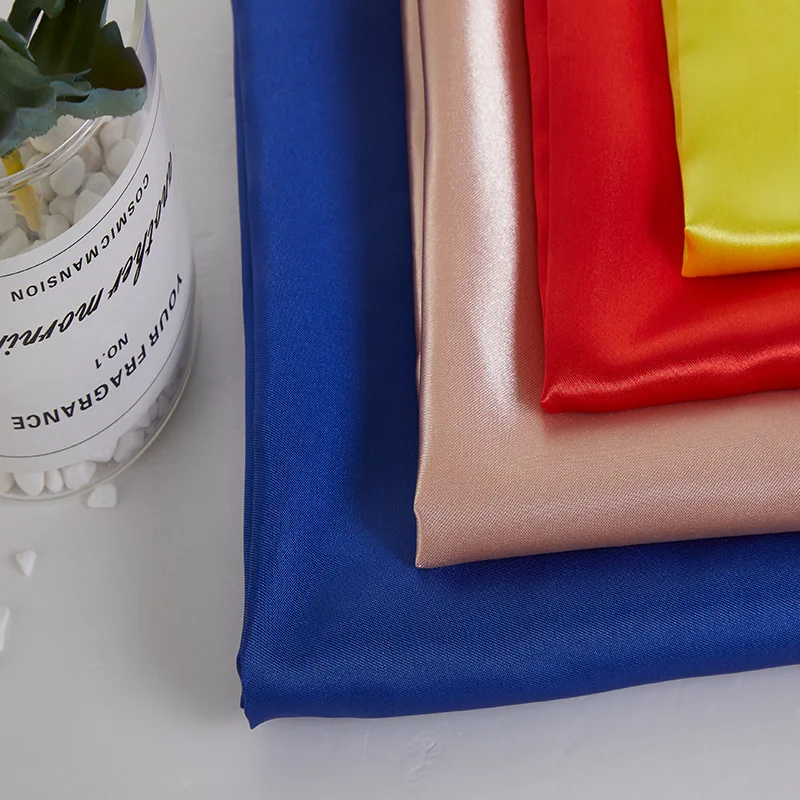 Китайская плотная шелковая 100% полиэфирная простая креп-атласная ткань для одежды и платьев