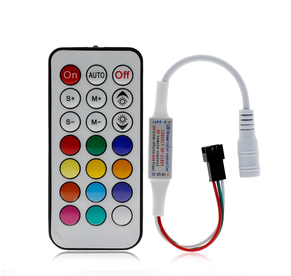 Fullcolor Controller 14/17/21 Keys DIY RF Remote Control DC5V-24V 358 Kinds of Changes Effects for WS2812B WS2811