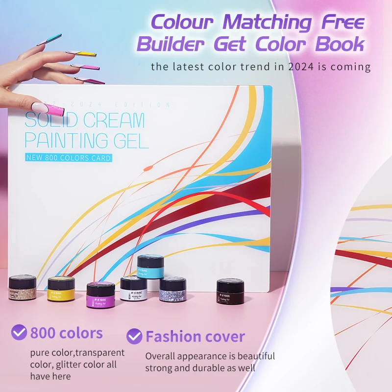 R S Nail Disco Polish Painting Gel 800 Colors Card Disco Gel Polish Color Step Gel Book Elegant Nail Beauty Supplies