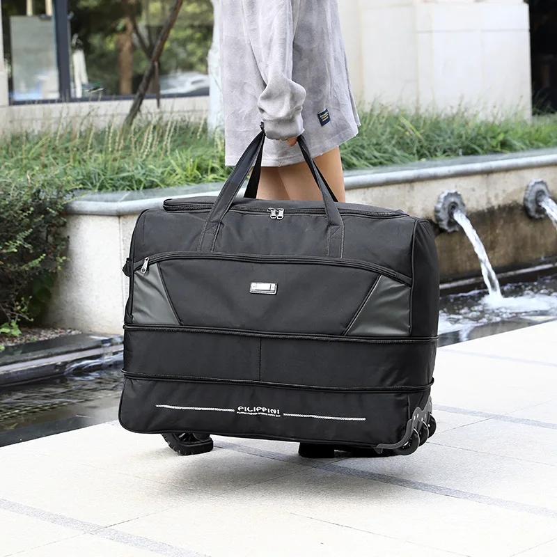 2024 New Unisex Oxford Cloth Trolley Luggage Bags Spinner Wheels TSA Lock Zipper Opening Organized Large Size Travel Suitcases
