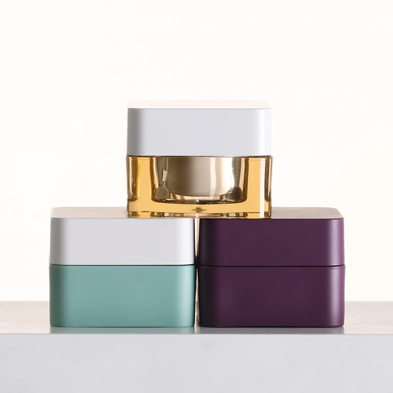 5g 15g 30g 50g luxury square empty plastic clear jar for skin care cream container cream square acrylic cream jar for cosmetic