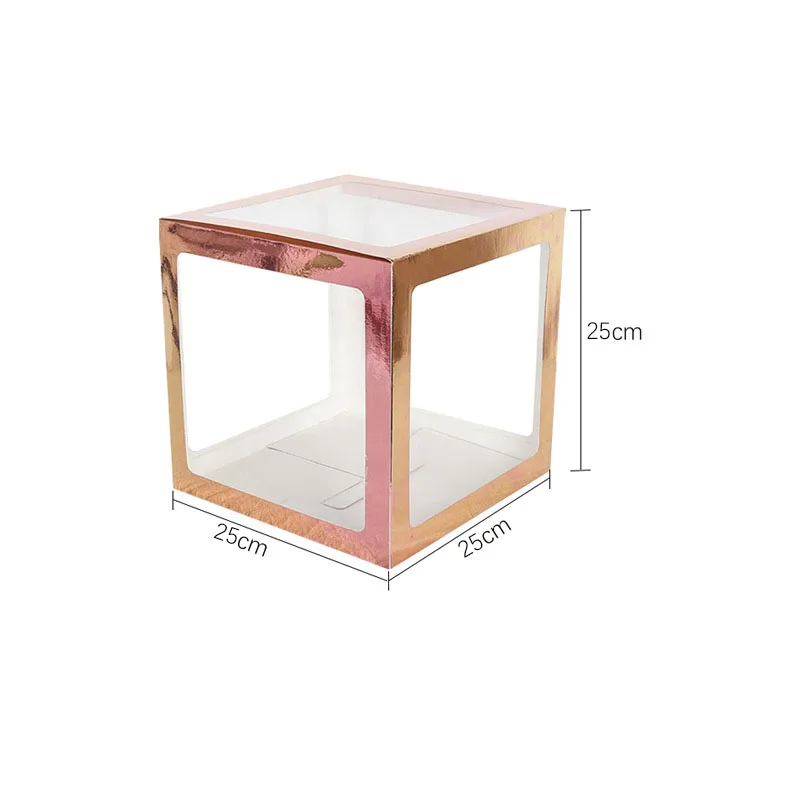 Popular Gift Box Clear Transparent PVC Window Birthday Paper Bride Stuff Balloon Box for Party Decoration