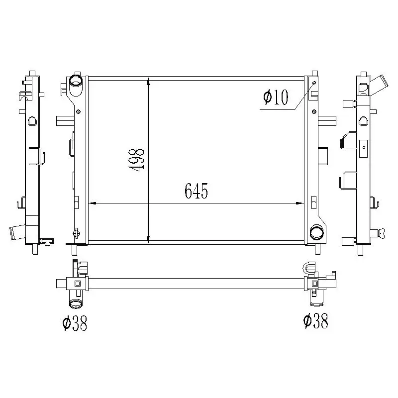 Tube  radiator For Lincoln Town Car / Ford Crown Victoria / Mercury Grand Marquis 2006-2011