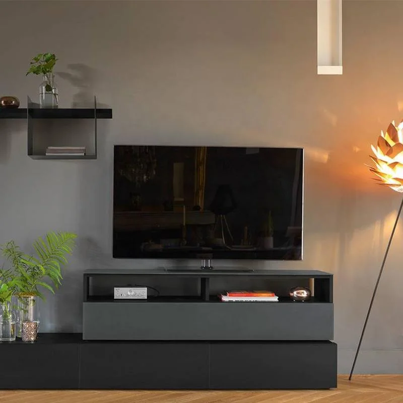 Black Modern Tea Table And Cabinet Combination TV Stands