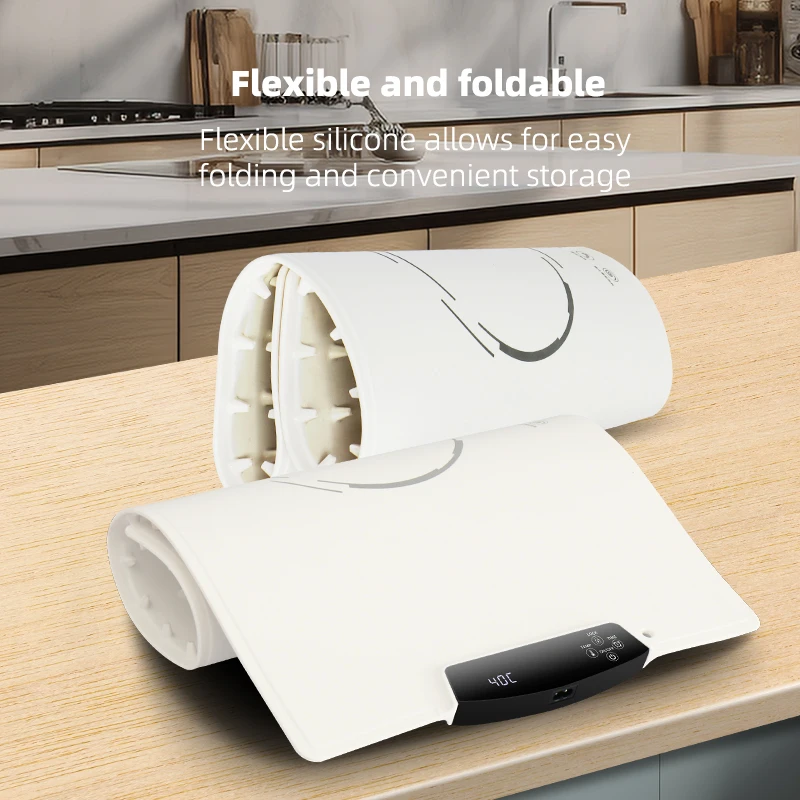 Smart portable household foldable thermostatic heating silicone food heating tray Food Warmer