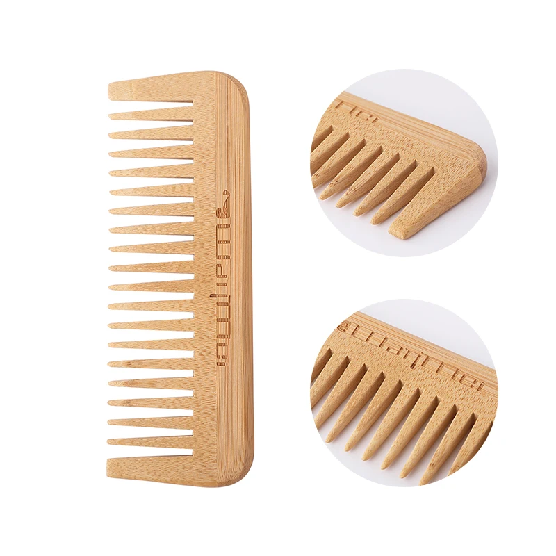 Cheap Eco-friendly Bamboo Wide Tooth Wood Comb Hair Brush Custom Logo Wooden Hair Comb Brush Wooden Combs