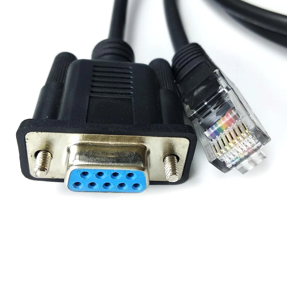 Blue Flat 8P8C to RS232 to RJ45 Console Cable for Cisco Huawei Routers Configuration Lead Serial Communication Wire