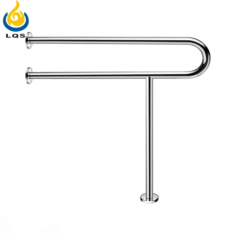 Non slip new bathroom chrome finish disable wall grab bar in toilet