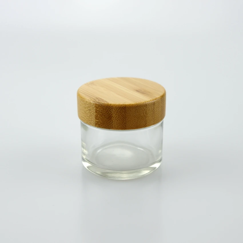 1oz 2oz 3oz 4oz cosmetic glass jars with bamboo Child Resistant lids