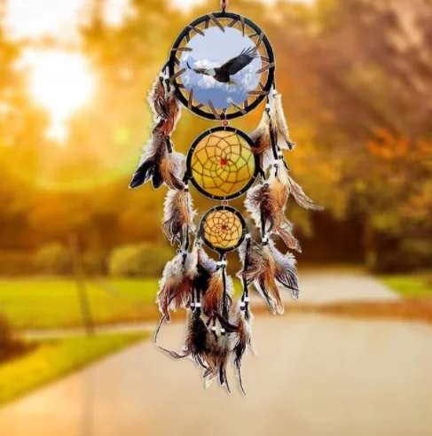 Large Wholesale Handmade Boho Hanging Feather Dream Catcher for Car Home Room Door Wall Art Party Decor Ornament  Craft DIY Kit