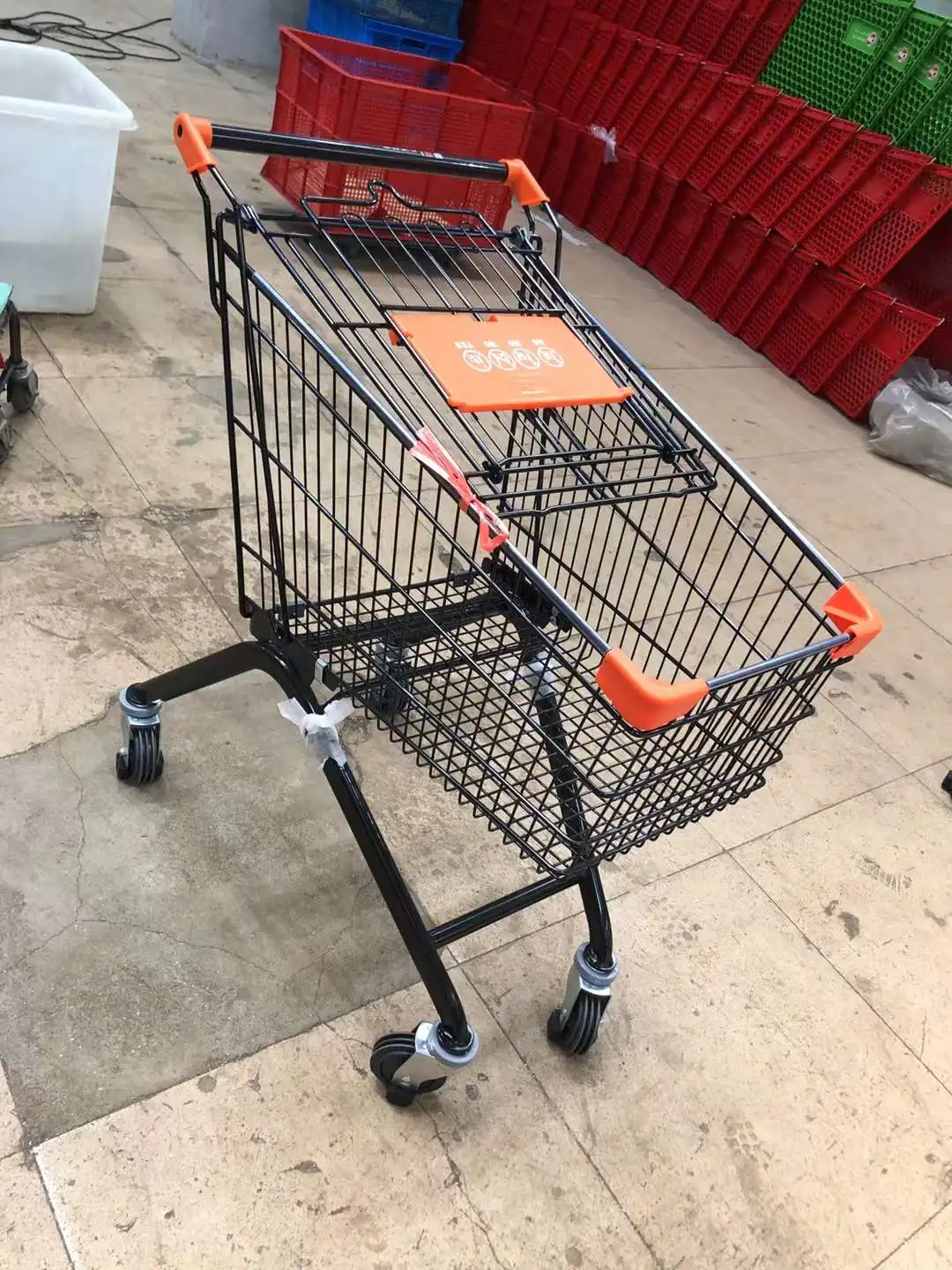 customized size mesh metallic 4 wheels supermarket shopping cart trolley for hypermarket